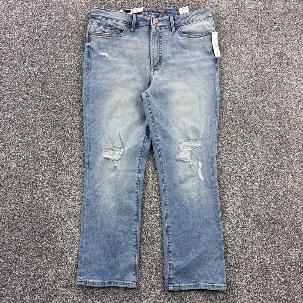 NWT Seven7 Fashion Jeans Women's 10 Light Wash Denim High‎ Rise Slim Clean Hem
